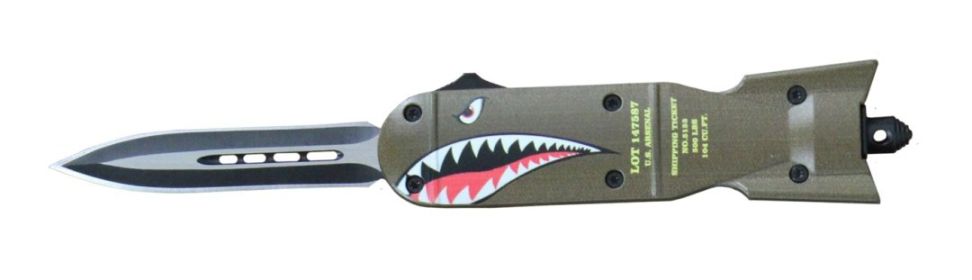 DELTA FORCE DA-BOMB OTF DAGGER AUTOMATIC KNIFE OD-GREEN (3" TWO-TONE)