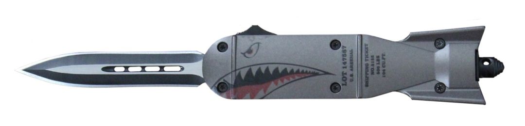 DELTA FORCE DA-BOMB OTF DAGGER AUTOMATIC KNIFE GRAY (3" TWO-TONE)