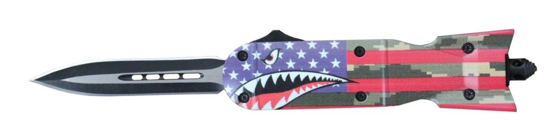 DELTA FORCE DA-BOMB OTF DAGGER AUTOMATIC KNIFE US FLAG (3" TWO-TONE)