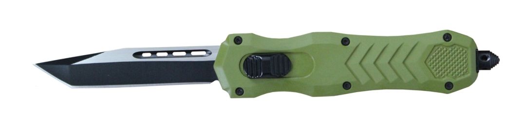 DELTA FORCE HD OTF AUTOMATIC TANTO KNIFE GREEN (3.75" TWO-TONE)