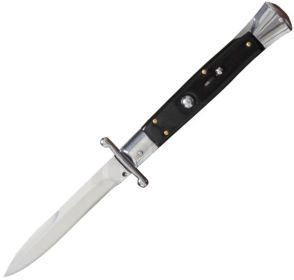 MILANO 10" SWINGUARD BLACK SWIRL AUTOMATIC KNIFE (4.2" POLISH)