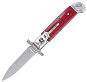 MILANO 8" LEVERLOCK SWINGUARD AUTOMATIC KNIFE REDWOOD (3.25" SATIN)