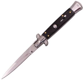 ITALIAN STYLE 9" STILETTO BLACKWOOD AUTOMATIC KNIFE (3.75" POLISH)