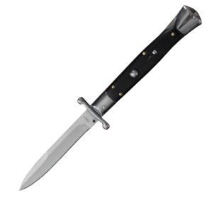 MILANO 10" SWINGUARD EBONY WOOD AUTOMATIC KNIFE (4.2" POLISH)