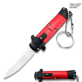 Mini Red Key Chain OTF Knife Drop Point