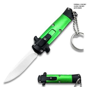 Mini Green Key Chain OTF Knife Drop Point