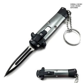 Mini Metallic Gren Key Chain OTF Knife Double Edge Blade