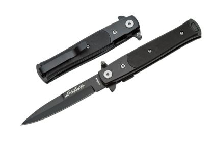 4" BLACK G10 STILETTO TYPE LINER LOCK