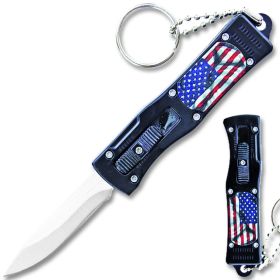 Mini OTF Black 3 D American Flag with Key Ring