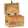 vidaXL Storage Box 15.4"x11"x12.2" Solid Wood Mango