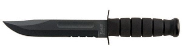 KA-BAR 1212 - Full-size Black KA-BAR- Serrated Edge