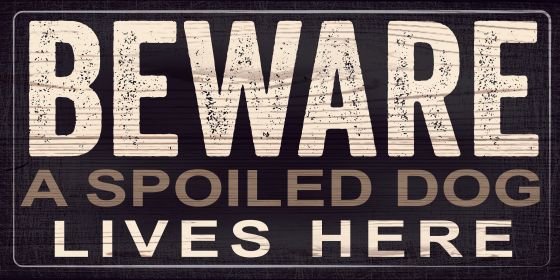 Pet Sign Wood Beware A Spoiled Dog Lives Here 10"x5"