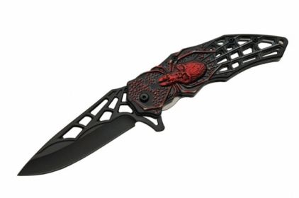 4.5 inch RED WEB SKULL FOLDER