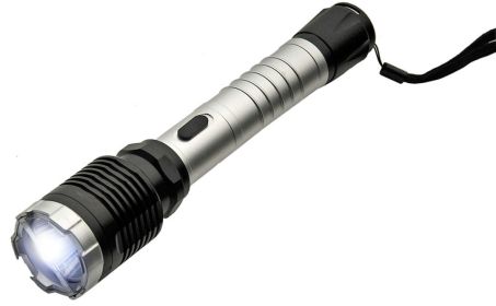 Kwik Force Large Flashlight Stun Gun Silver