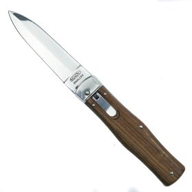 Mikov Predator Wood Handle with Stainless Blade & Clip