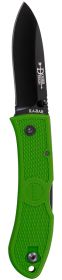 DOZIER FOLDING HUNTER-KELLY GREEN BLACK POCKET CLIP, STR EDGE