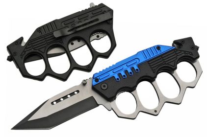 SZ300459-BL 5" COMBAT TRENCH FOLDING KNIFE (BLUE)