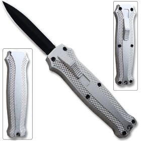 OTF Stiletto Blade Knife Silver