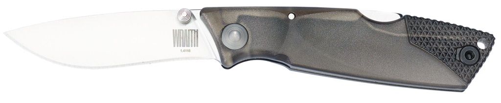 Ontario Wraith Ice Series Smoke 2.6" Plain Blade Gray Polymer Handle