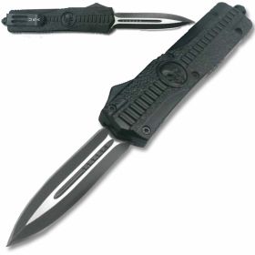 MOTF202BK - Full Size Skull OTF Black Spear Point