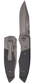 JAROSZ BEARTOOTH G10 HANDLE, GRAY POCKET CLIP, STR EDGE