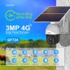 ESCAM QF724 3MP 24 Hours Recording Cloud Storage PT 4G Battery PIR Alarm IP Camera with Solar Panel Full Color Night Vision IP66