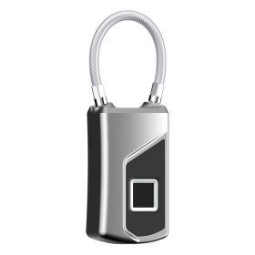 L1 Smart Biometric Fingerprint Lock Usb Rechargeable Anti-theft Security Padlock Waterproof Silver Grey