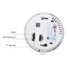 1080P HD Mini IP Camera Smoke Detector Motion Detection Video Recorder Wifi Smart Home Security Cam White