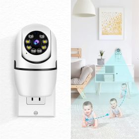 1080p Hd Wifi Camera Night Vision Full Color Automatic Body Tracking 4x Digital Zoom Video White US Plug