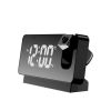 HD 1080P Digital Projection Clock Wifi Mini Camera Ceiling Projection Alarm Clock Home Security Camcorder Black