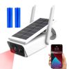 Solar Camera Wireless Outdoor WiFi 8W Solar Battery Powered 3MP Security Camera With Solar Panel For Home Office School with 2 batteries