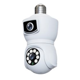 Light Bulb Security Camera 360 Degree WiFi Security Cameras Night Vision 10x Hybrid Zoom for E27 Socket White