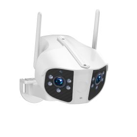 K13 Wireless Outdoor Camera Wifi 1080P HD Security Camera Dual Lens Color Night Vision 2 Way Audio White