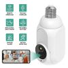 K8 Light Bulb Security Camera Rotate 360Â°Left Right Rotate 90Â°Up Down Light Socket Camera Night Vision White