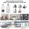 K8 Light Bulb Security Camera Rotate 360Â°Left Right Rotate 90Â°Up Down Light Socket Camera Night Vision White