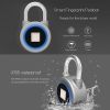 Smart Fingerprint Lock Waterproof Bluetooth Phone APP Keyless Anti-theft Padlock Suitcase Door Lock for Smart Home Silver grey