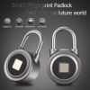 Smart Fingerprint Lock Waterproof Bluetooth Phone APP Keyless Anti-theft Padlock Suitcase Door Lock for Smart Home Silver grey