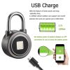 Smart Fingerprint Lock Waterproof Bluetooth Phone APP Keyless Anti-theft Padlock Suitcase Door Lock for Smart Home Silver grey