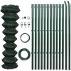 Chain Link Fence with Posts Steel 59.1" x 590.6" Green