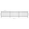 Security Palisade Fence with Pointed Top Steel 19' 8"x4' 11" Black