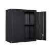 Black Wall Storage Cabinet with Adjustable Shlef,Metal Wall Storage Cabinet with Lock for Kithen, Bathroom,Garage