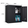 Black Wall Storage Cabinet with Adjustable Shlef,Metal Wall Storage Cabinet with Lock for Kithen, Bathroom,Garage