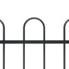 Garden Fence with Hoop Top Steel 11.2' Black