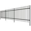 Security Palisade Fence with Pointed Top Steel 19' 8"x2' 7" Black