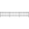 Security Palisade Fence with Pointed Top Steel 19' 8"x2' 7" Black