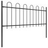 Garden Fence with Hoop Top Steel 11.2' Black