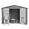 Metal garden sheds 10ftx8ft outdoor storage sheds Grey