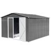 Metal garden sheds 10ftx8ft outdoor storage sheds Grey