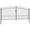 Double Door Fence Gate with Spear Top 157.5"x88.6"