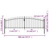 Double Door Fence Gate with Spear Top 157.5"x68.9"